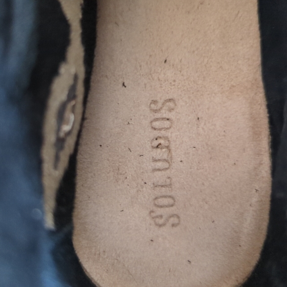 Soludos Black Suede Embroidered Moccasin Tassel Ankle Booties - Picture 12 of 16